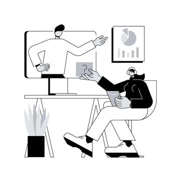 Online tutor abstract concept vector illustration. Stock Illustration