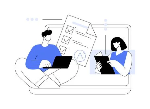 Online tutor abstract concept vector illustration. Stock Illustration