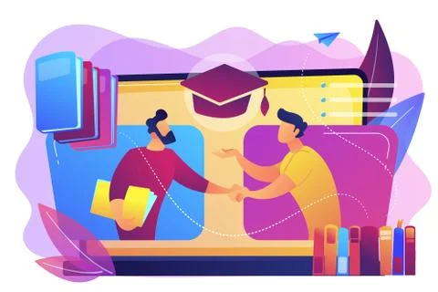 Online tutor concept vector illustration. 스톡 일러스트