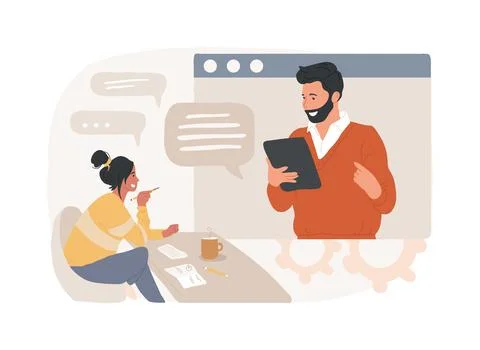 Online tutor isolated concept vector illustration. イラスト素材