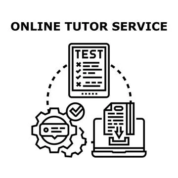 Online tutor service offering remote education and learning solutions Stock Illustration