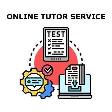 Online tutor service offering remote education and learning solutions Stock Illustration