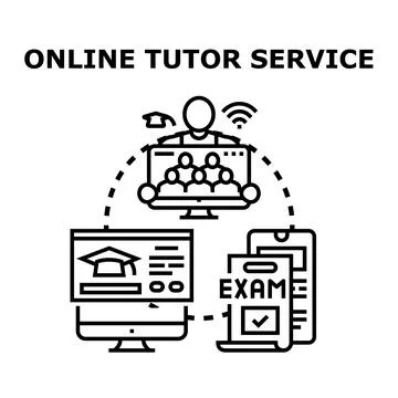 Online tutor service providing remote education and learning support Stock Illustration