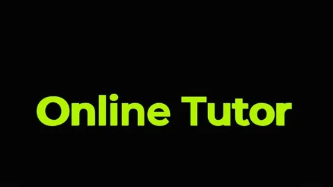 Online Tutor title animation with glitch effect Stock Footage 231571615