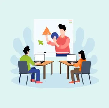 Online tutorial illustration, Design learn in online vector concept Stock Illustration