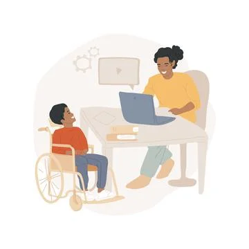 Online tutorial isolated cartoon vector illustration. イラスト素材