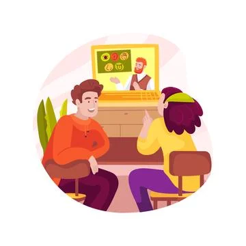 Online tutorial isolated cartoon vector illustration. Stock Illustration