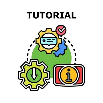 Online tutorial steps setup process guidance Stock Illustration