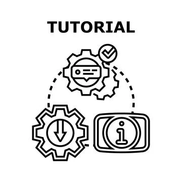 Online tutorial steps setup process guidance Stock Illustration