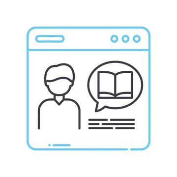Online tutorials line icon, outline symbol, vector illustration, concept sign イラスト素材