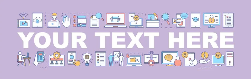 Online tutorials word concepts banner Stock-Illustration