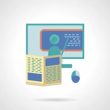 Online tutoring flat vector icon 스톡 일러스트