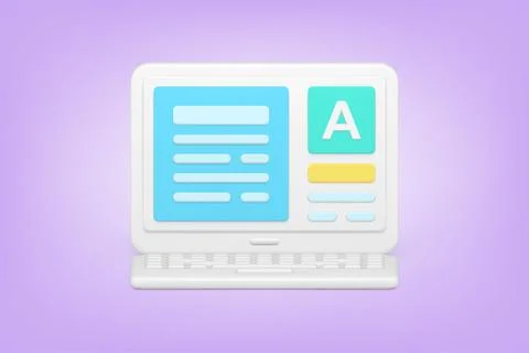 Online typing in web application 3d icon イラスト素材