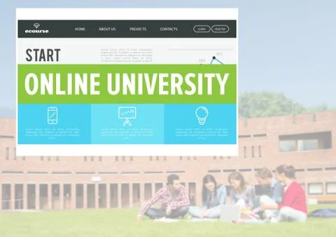 Online University App Interface Stock Photos