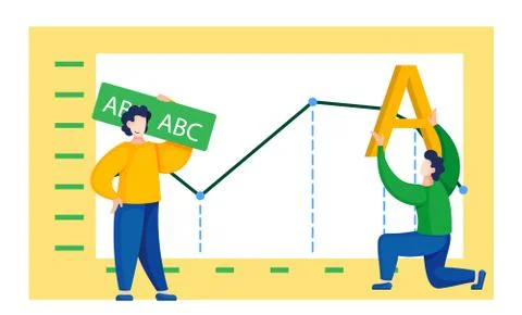 Online university class, video tutorial, exam preparation, distance grammar Illustrazione stock