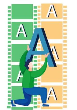 Online university class, video tutorial, exam preparation, distance grammar Stock Illustration