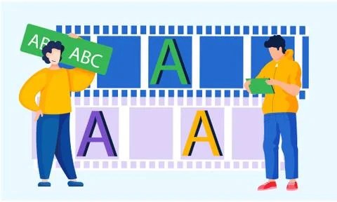 Online university class, video tutorial, exam preparation, distance grammar Stock Illustration