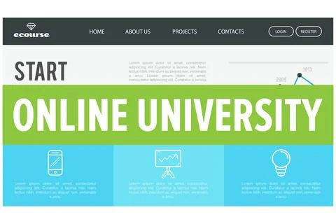 Online university interface 库存插图