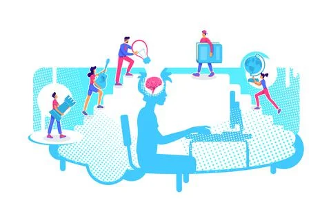 Online university learning flat concept vector illustration イラスト素材