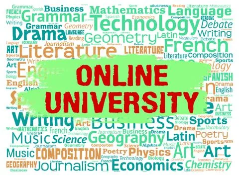  Online University Representing Educational Establishment And Study Stock Illustration