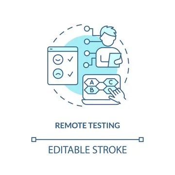 Online usability testing turquoise concept icon Stock Illustration