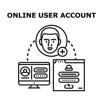 Online user account creation and login process Stock Illustration