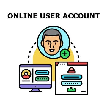 Online user account creation and login process Stock Illustration