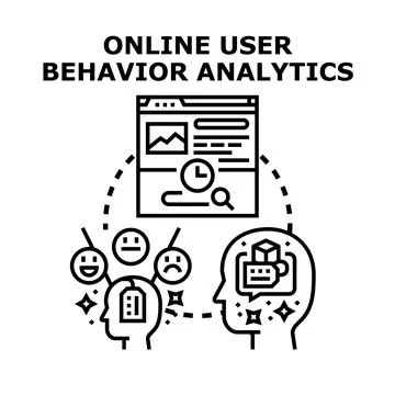 Online user behavior analytics measuring feedback and data Stock Illustration
