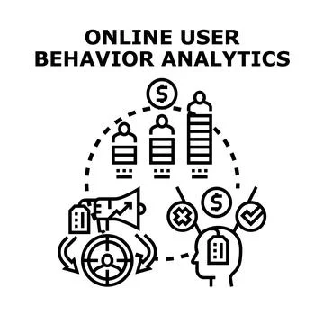 Online user behavior analytics process and data optimization Stock Illustration