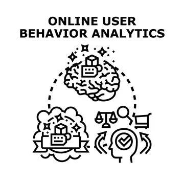 Online user behavior analytics representing customer data intelligence Stock Illustration
