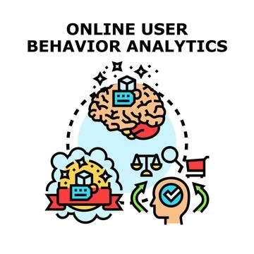 Online user behavior analytics representing customer data intelligence 스톡 일러스트