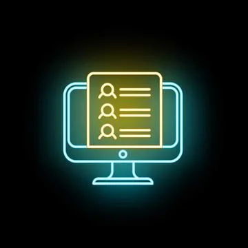 Online user directory concept neon glowing icon イラスト素材