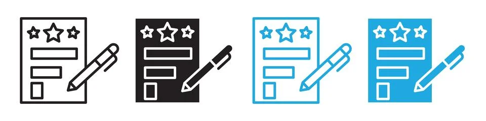 Online User Experience Feedback Form and Survey Icons in Vector for Digital.. Stock Illustration