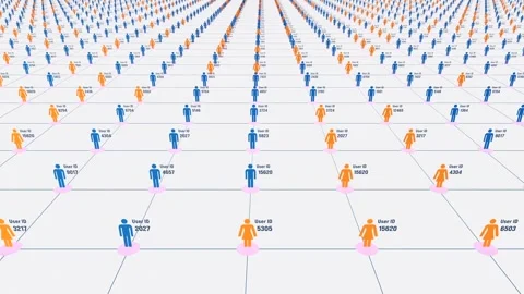 Online user identification, communication, connection, cloud network, interne Video stock 319989579