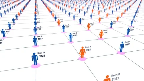 Online user identification, communication, connection, cloud network, interne Video stock 319989585