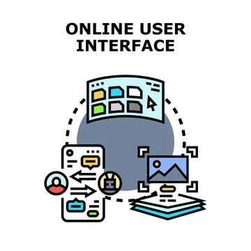 Online user interface concept development for web application Stock Illustration