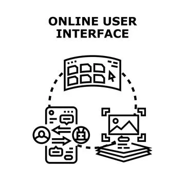Online user interface concept development for web application Ilustración de archivo