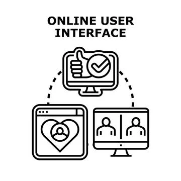 Online user interface concept with digital connection feedback イラスト素材