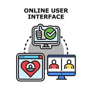 Online user interface concept with digital connection feedback Stock Illustration