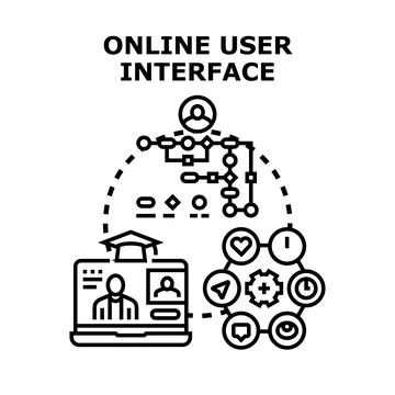 Online user interface concept for education technology Ilustração Stock
