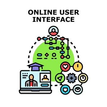 Online user interface concept for education technology Stock Illustration