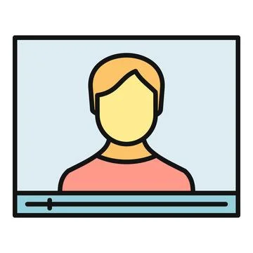 Online user profile icon for streaming video イラスト素材