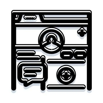 Online user profile interface with chat and e commerce functions 스톡 일러스트