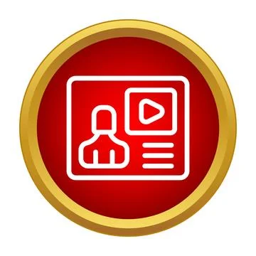 Online user profile streaming video content icon Stock Illustration