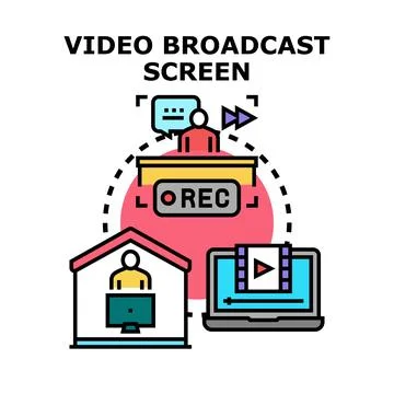 Online video broadcast streaming and remote recording concept Stock Illustration