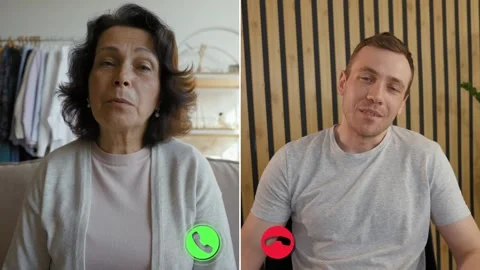 Online video call between two friends discussing life changes Stock Footage 305547951