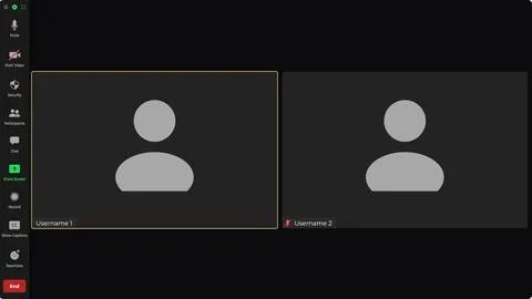 Online video call interface template with user icon. User web video call window Stock Illustration