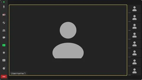 Online video call interface template with user icon. Video calls window overlay Stock Illustration