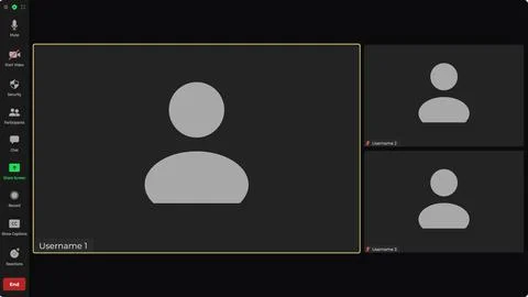 Online video call interface template with user icon. Online conference meeting イラスト素材