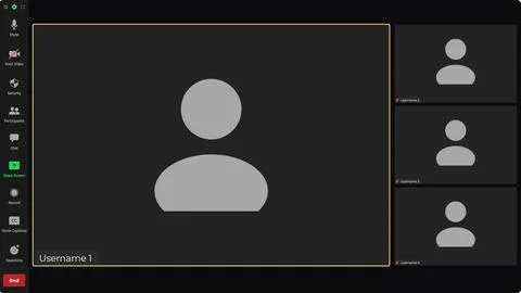 Online video call interface template with user icon. Application for social 库存插图